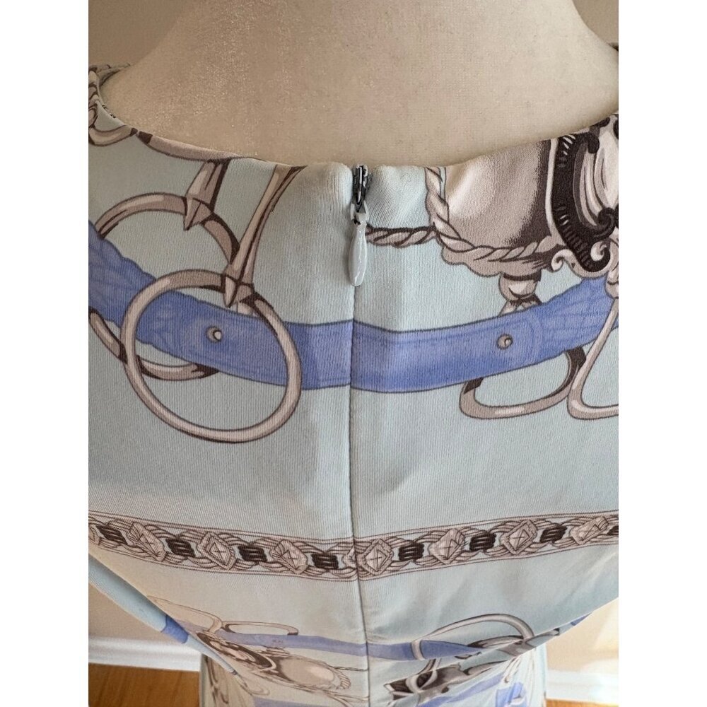 J.McLaughlin Catalina Cloth Equestrian Print Sleeveless Sheath Dress Blue XS - Picture 7 of 14